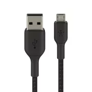 کابل شارژ USB-A به Micro-USB بلکین با روکش بافته و طول 1 متر مدل CAB007bt1MBK