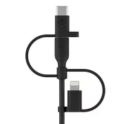 کابل شارژ سریع 1 به 3 USB-A به لایتنینگ، USB-C و Micro-USB بلکین مدل CAC001bt1MBK طول 1متر 2