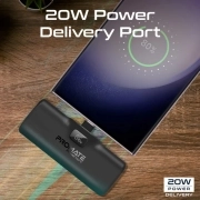 پاوربانک فوق کوچک پرومیت مدل POWERUP-C.BLACK به ظرفیت 5000 میلی‌آمپرساعت با کانکتور USB-C داخلی 9